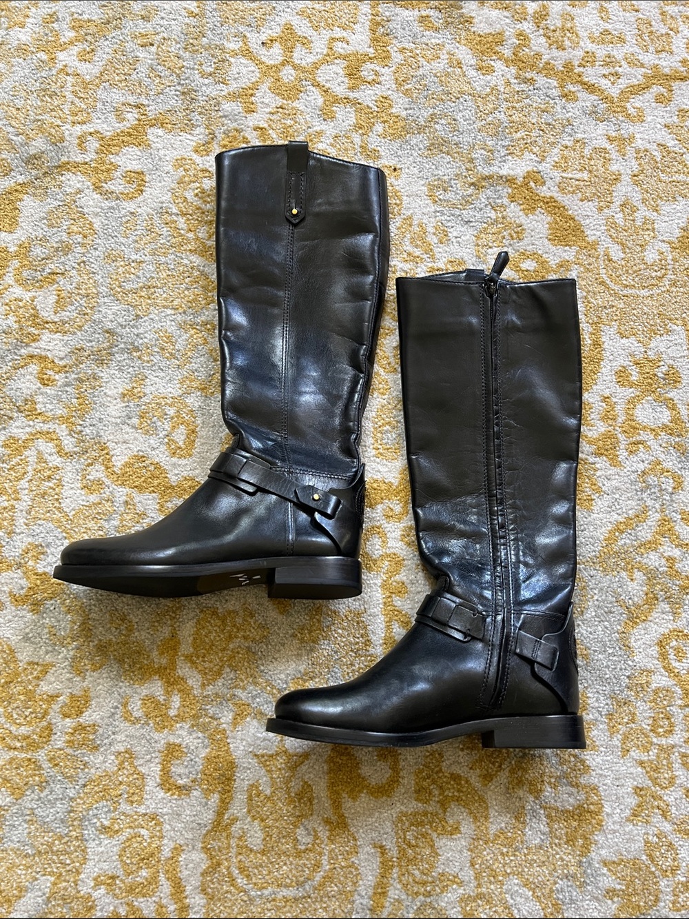 Tory Birch Classic Black Leather Knee-High Riding Boots - Women's size 5 - Picture 2 of 9